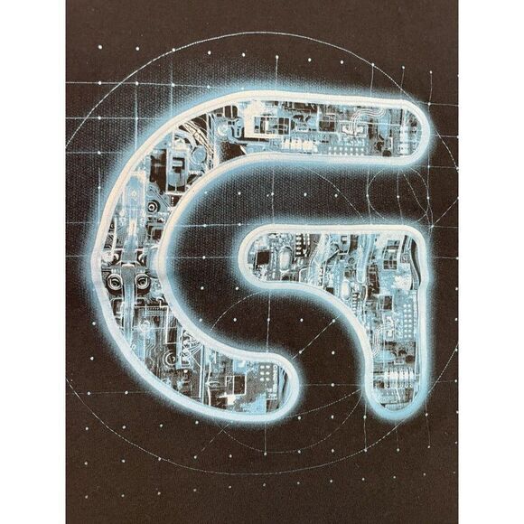 Logitech Promo Graphic T-shirt Men Medium Black Short Sleeve - Picture 2 of 5